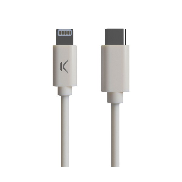 Ksix b0914cuc01 blanco cable usb-c a lightning 1 metro 2.4a