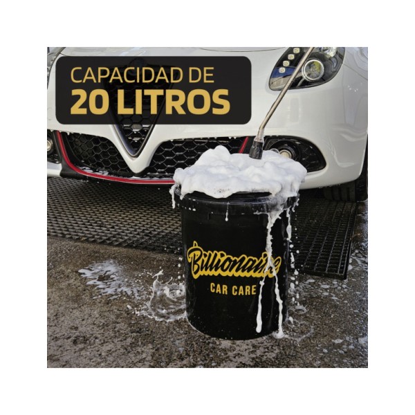 Kit Limpieza para el Lavado Coche Kit Billionaire Cubo 20L Tapa y Rejilla