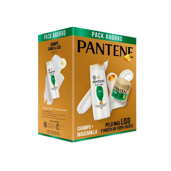 Pantene champú Suave y Liso 225ml + Mascarilla 300ml